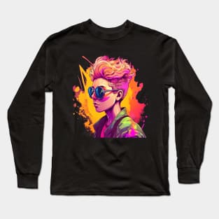 Colourful Girl LGBT design for Pride Month: celebrate diversity and acceptance. Long Sleeve T-Shirt